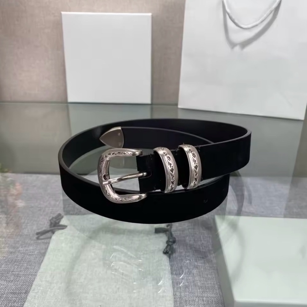 Western style leather belt